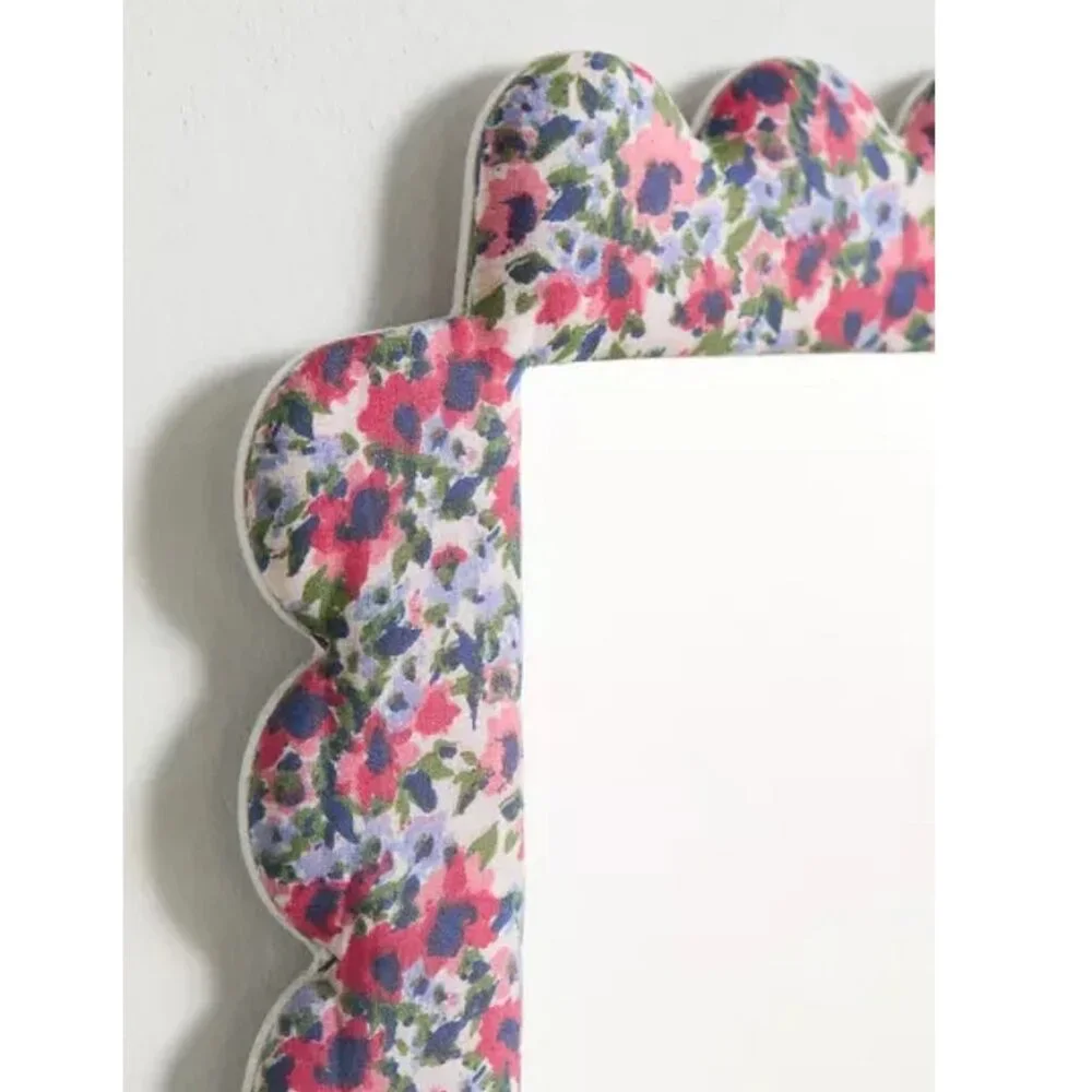 Urban Outfitters Elizabeth Padded Mirror Scalloped Floral